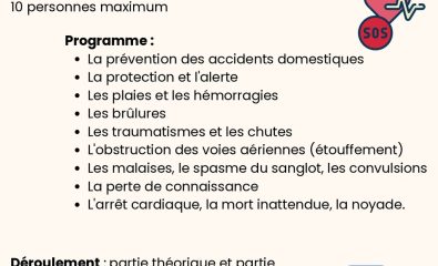 Initiation aux gestes de premiers secours à destination des parents de jeunes enfants